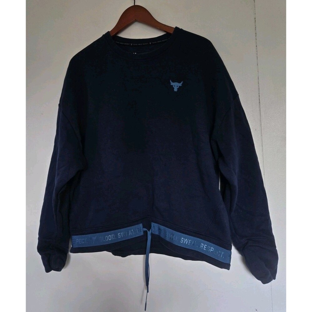 Under‎ Armour Sweatshirt Womens XL Blue Project Rock Gym Training Athletic